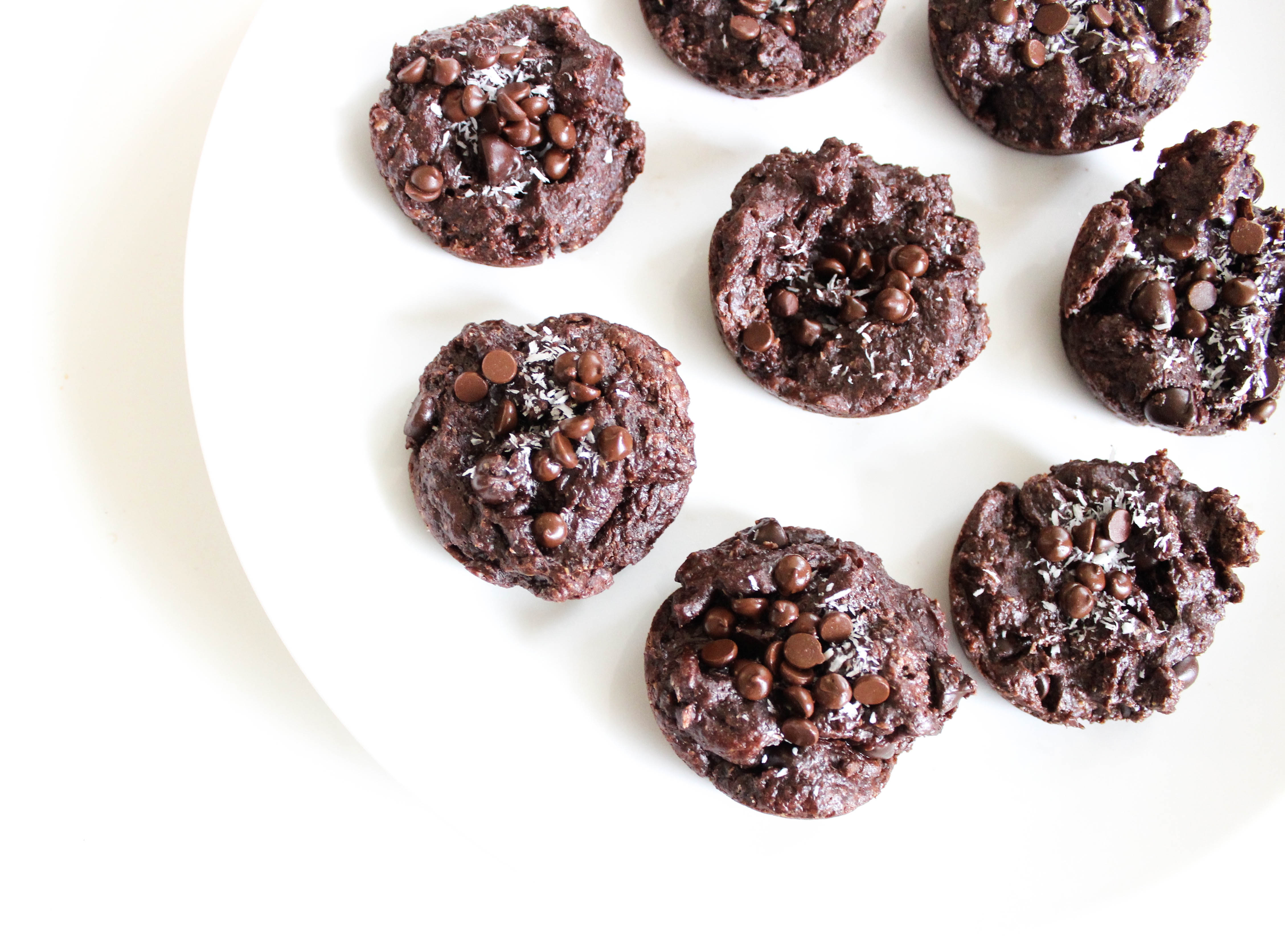 Flourless Chocolate Coconut Fudge Muffins (GF/Vegan)