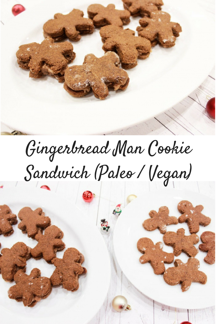 Paleo / Vegan Gingerbread Man Cookie Sandwiches