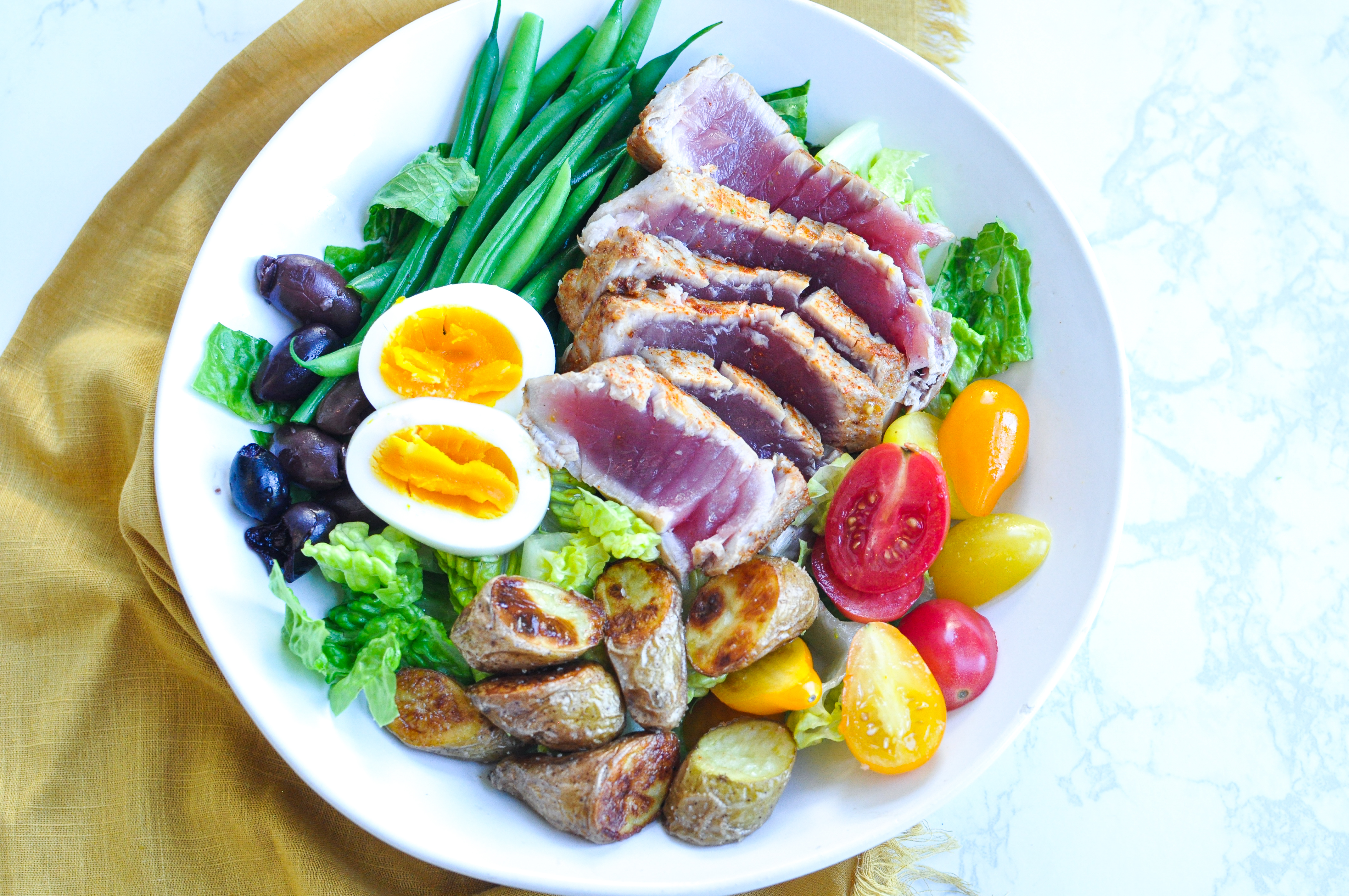 Paleo Seared Ahi Tuna Nicoise Salad (Become a Member for Access)