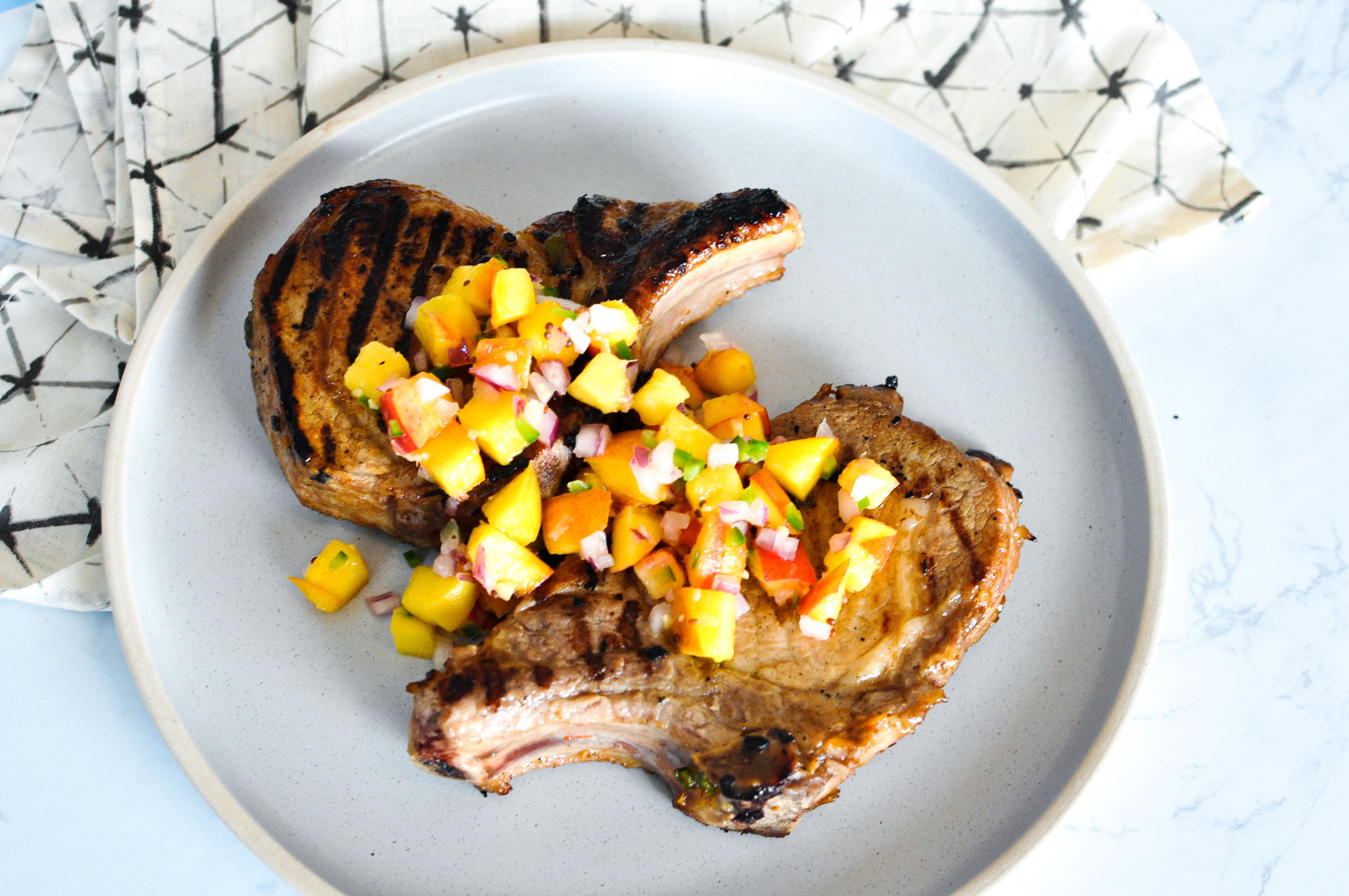Paleo Pork Chops with Peach Chutney (Become a Member for Access)
