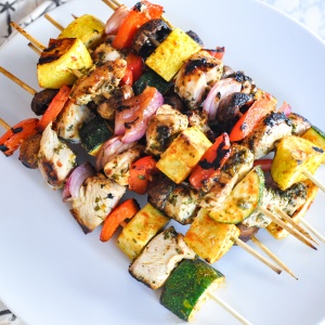 Paleo Chicken and Veggie Kebabs (Become a Member for Access)