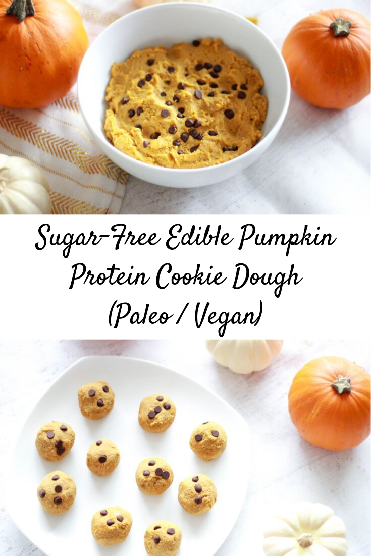 Sugar-Free Edible Pumpkin Protein Cookie Dough (Paleo / Vegan)