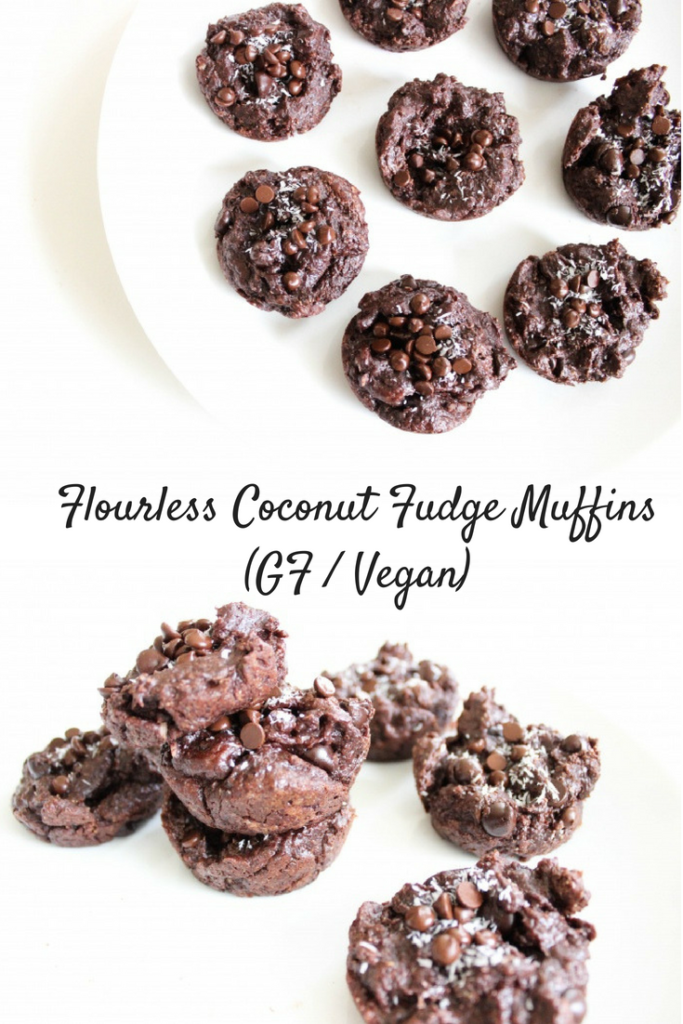 Flourless Chocolate Coconut Fudge Muffins (GF/Vegan)