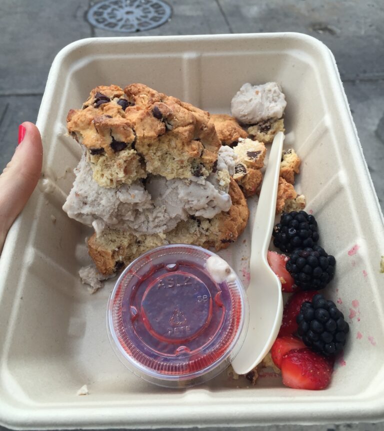 Chunky Monkey Nice Cream Scone Sandwiches (GF / Vegan)