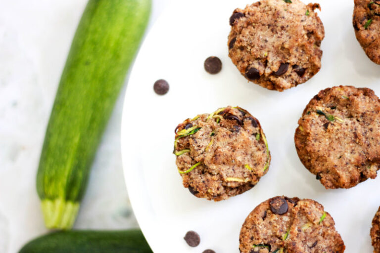 Chocolate Chip Coconut Zucchini Muffins (Paleo / Vegan / Sugar-Free)