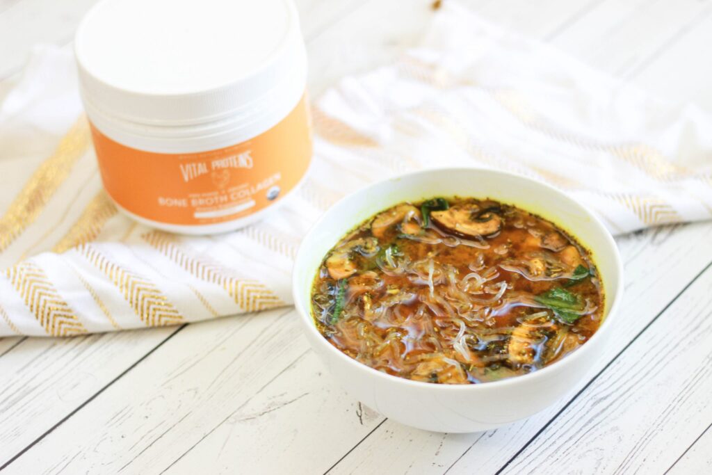 Instant Immune-Boosting Golden Bone Broth Mushroom Soup (Paleo)