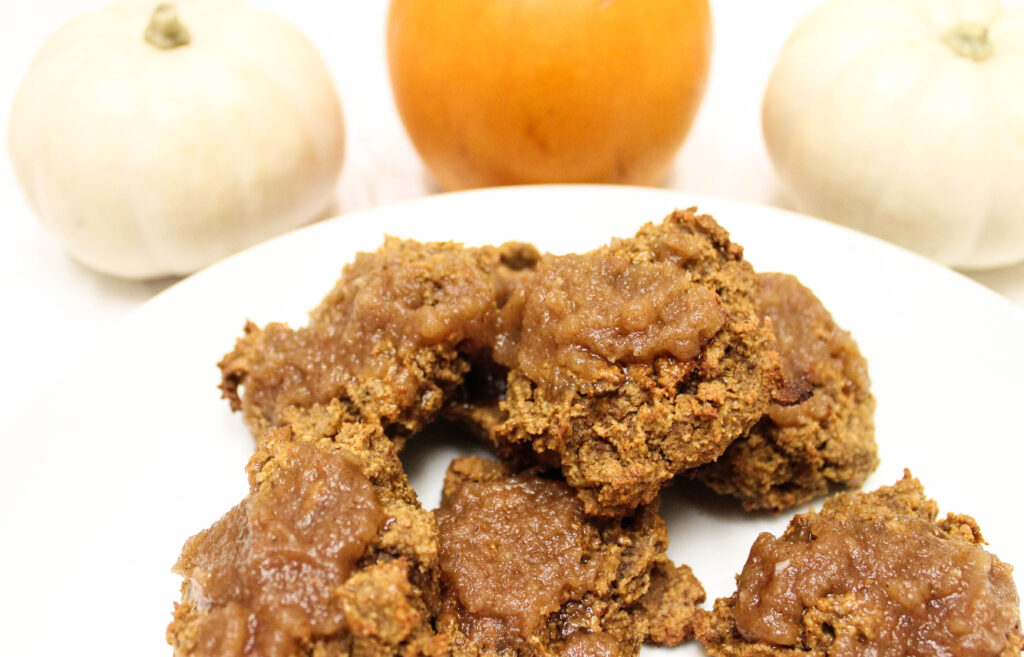 Fluffy Pumpkin Cookies with Spiced Maple Glaze (V, GF)