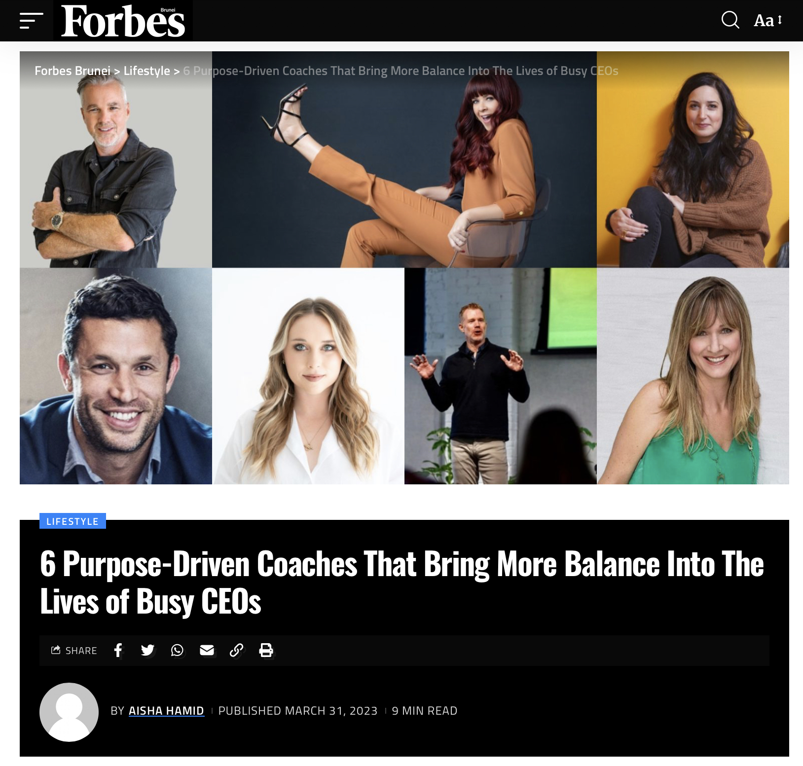 Forbes – 6 Purpose Driven Coaches That Bring More Balance Into The Lives of Busy CEOs